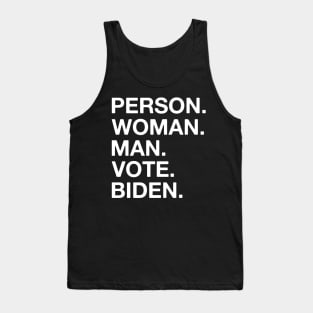 Person Man Woman Vote Biden Tank Top